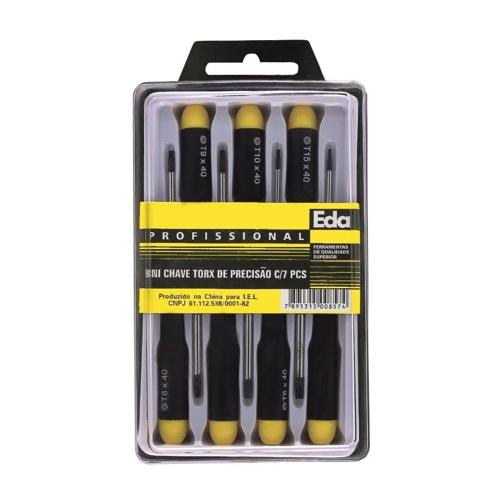 Jogo de Chave Torx de Precisão T9 a T15 com 07 Peças - EDA 8NI