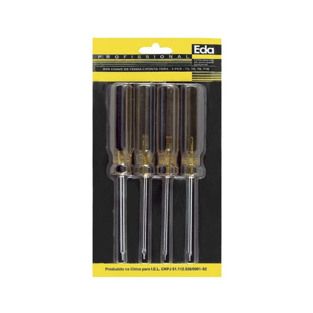 Jogo de Chave Torx T5/T6/T8/T10 (4 Peças) - EDA 8VR