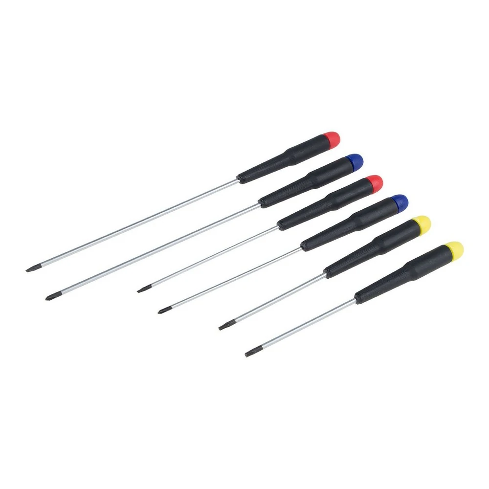 Kit de Chaves Longa de Precisão Fenda/Philips/Torx com 6 Peças - EDA 8WV