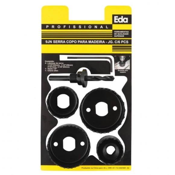 Serra Copo Para Madeira Kit Com 6 Peças 9jn