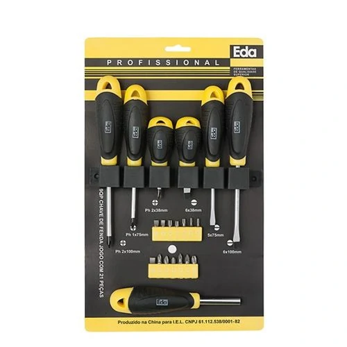 Jogo Chave Fenda/Philips com 21 Peças - EDA 9QP