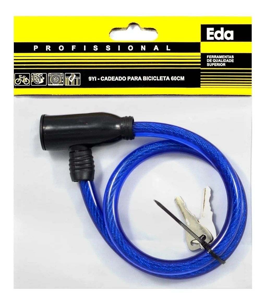 Cadeado Para Bicicleta Com Cabo De Aço 60cm 9yi
