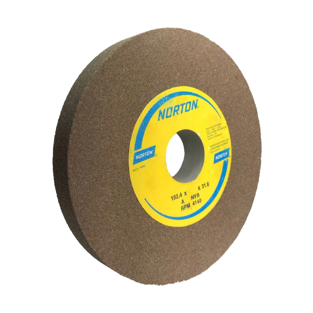 Rebolo Reto Pedra Esmeril Norton 6 X 1 -152 X 25mm Para Aço Marrom