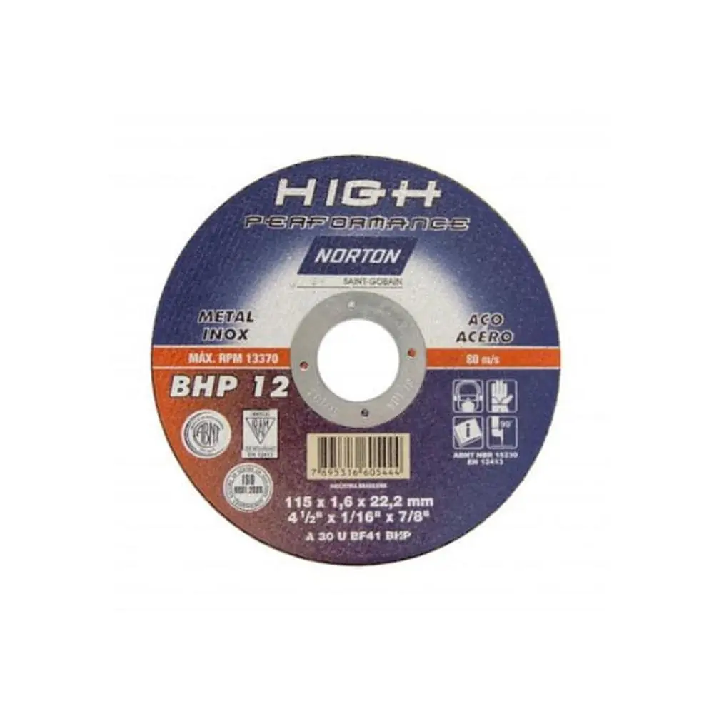 Disco Corte Norton Alta Performace Bhp12 115x1,6x22,22mm