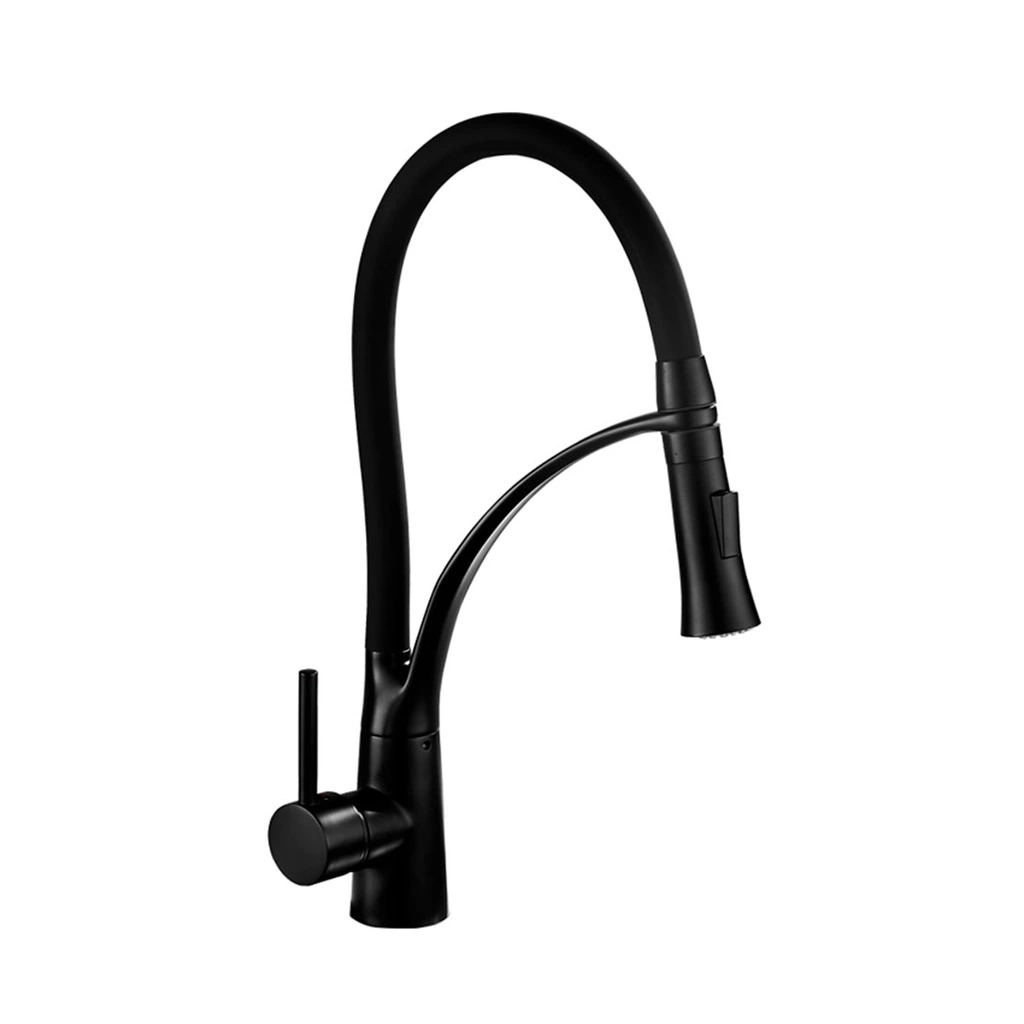 Torneira Gourmet Silicone Flexivel Cozinha Monocomando - Preto Fosco