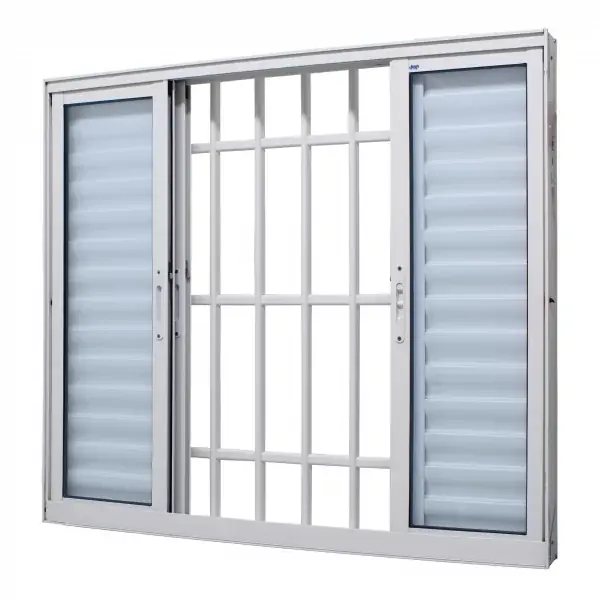 Janela Veneziana Alumínio Branco 6 Folhas 120x200 Com Grade Jap Caribe Max