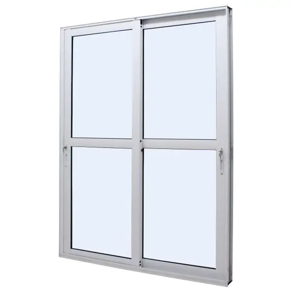 Porta De Correr Alumínio Branco 2 Folhas Móveis 215x120x9,3cm Jap Perfecta Max