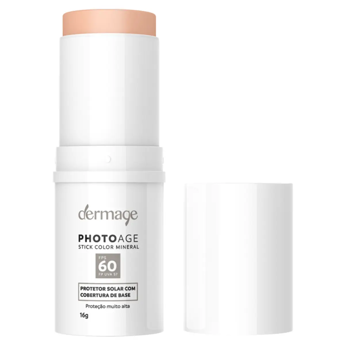 Protetor Solar Mineral Stick Color Claro Fps 60 Fp Uva 57 Dermage Photoage Caixa 16g