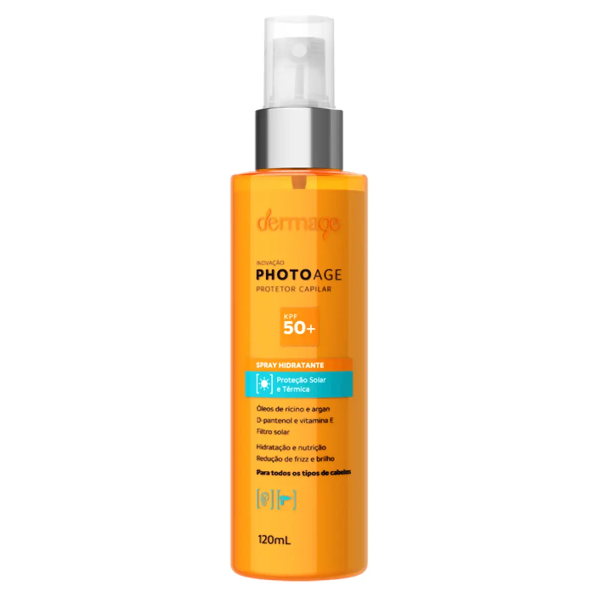 Protetor Capilar Hidratante Kpf 50 Dermage Photoage Frasco 120ml Spray