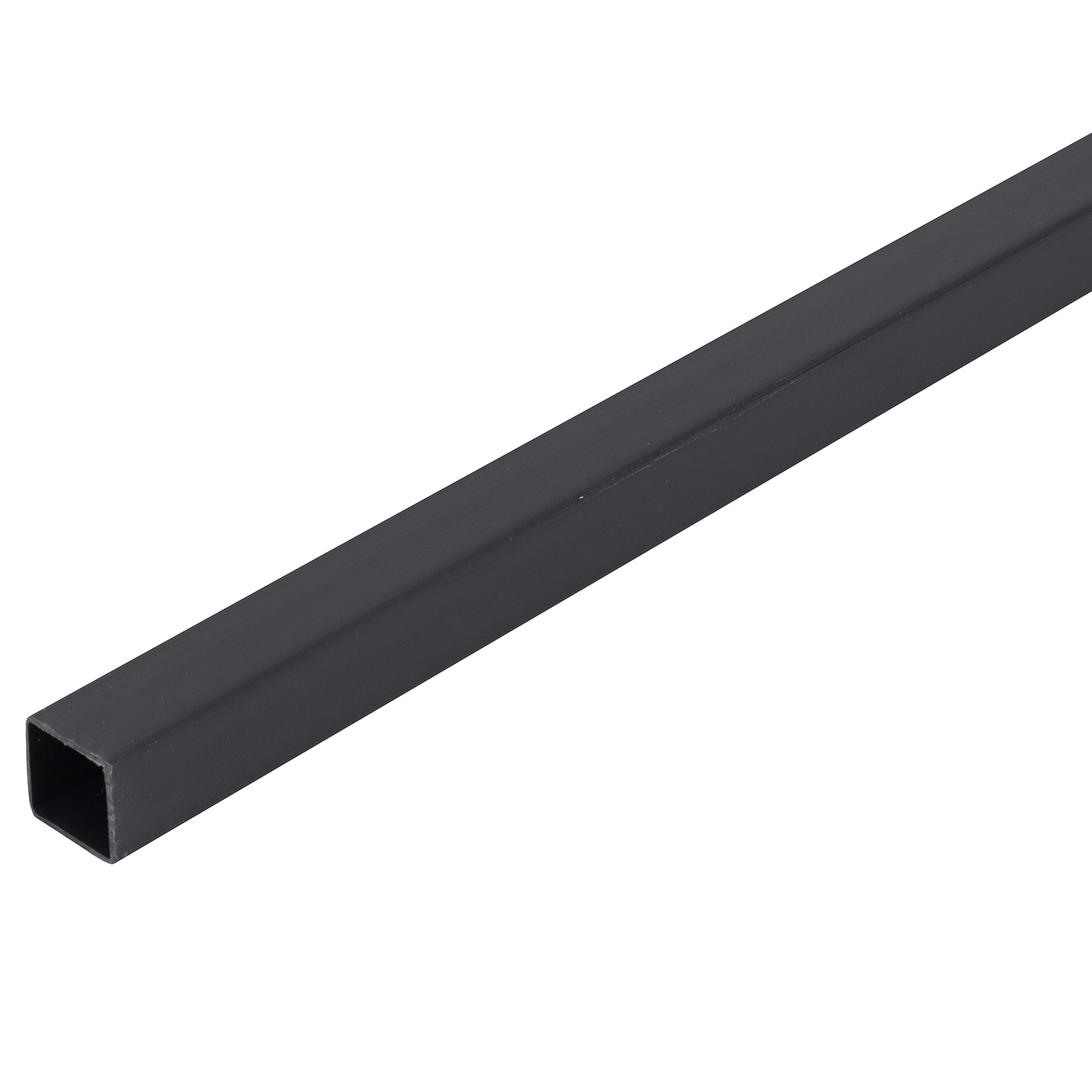 Perfil Quadrado PVC 2m x 25mm Preto Tecnoperfil