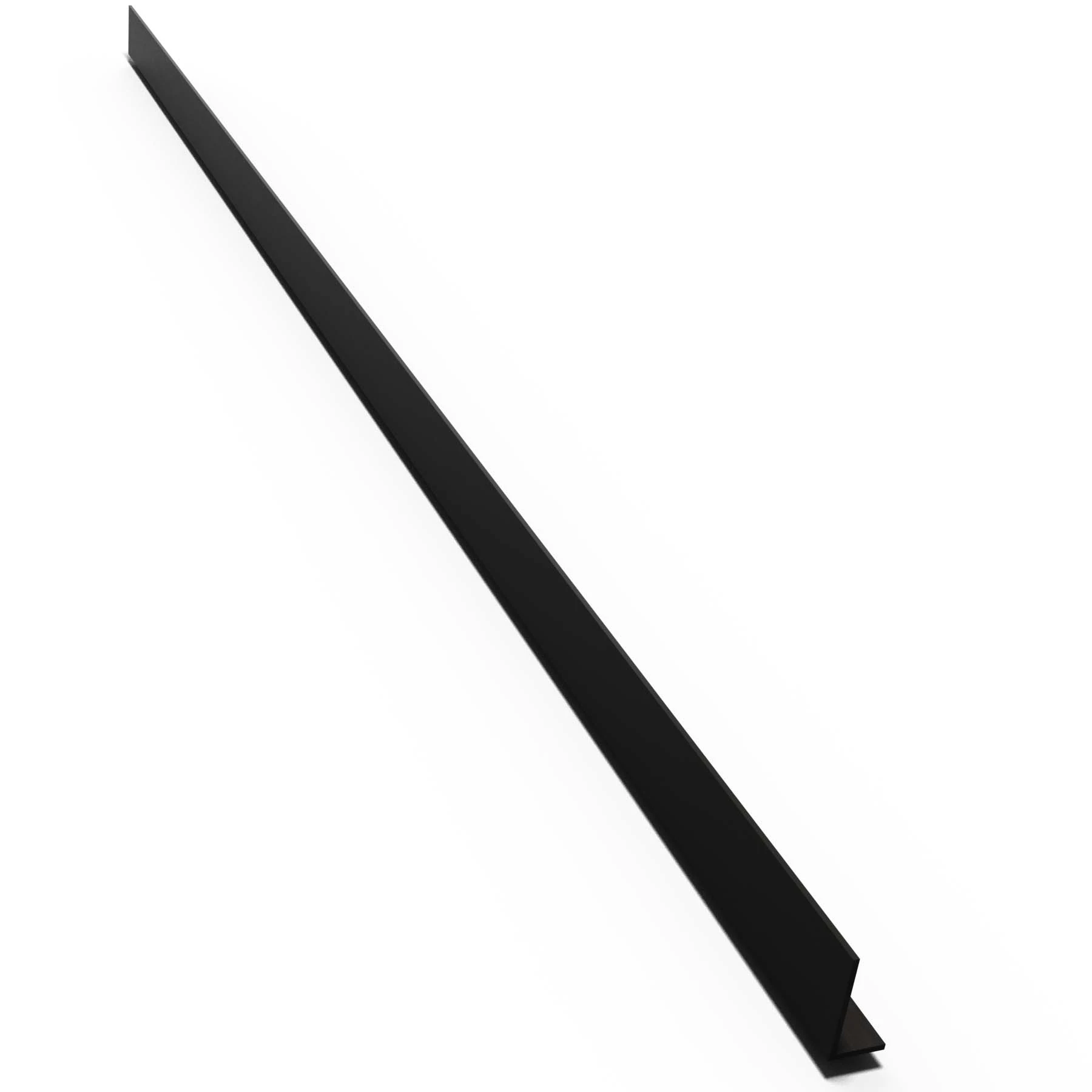 Perfil Abas Desiguais L PVC 1m x 10mm Preto Tecnoperfil