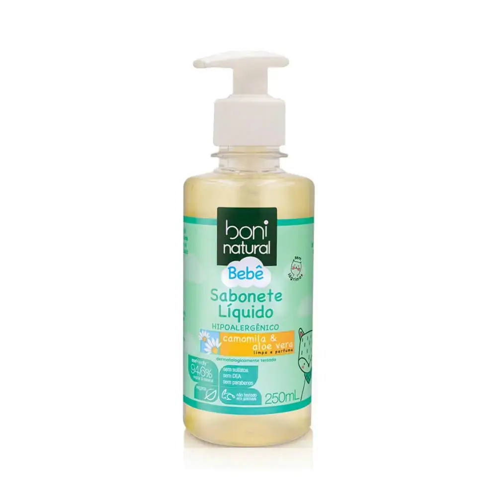 Sabonete Liquido Boni Natural Bebê Camomila &amp; Aloe Vera 250ml