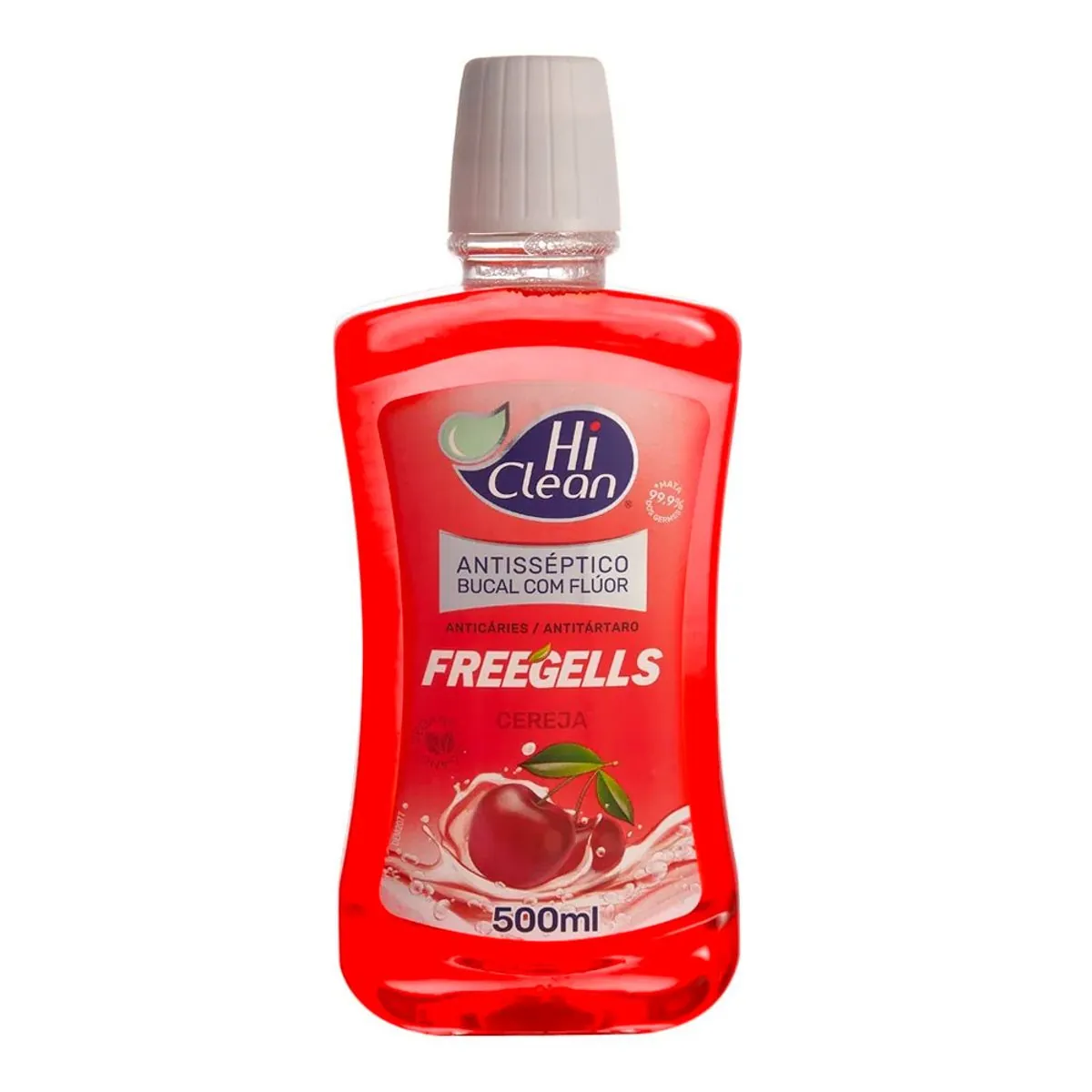 Enxaguatório Bucal Com Flúor Hi Clean Freegells Cereja 500 Ml