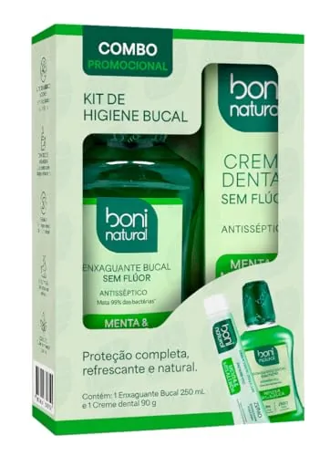 Kit Higiene Bucal Natural Vegano – Creme Dental Menta E Melaleuca 90g Enxaguante Bucal Menta E Melal