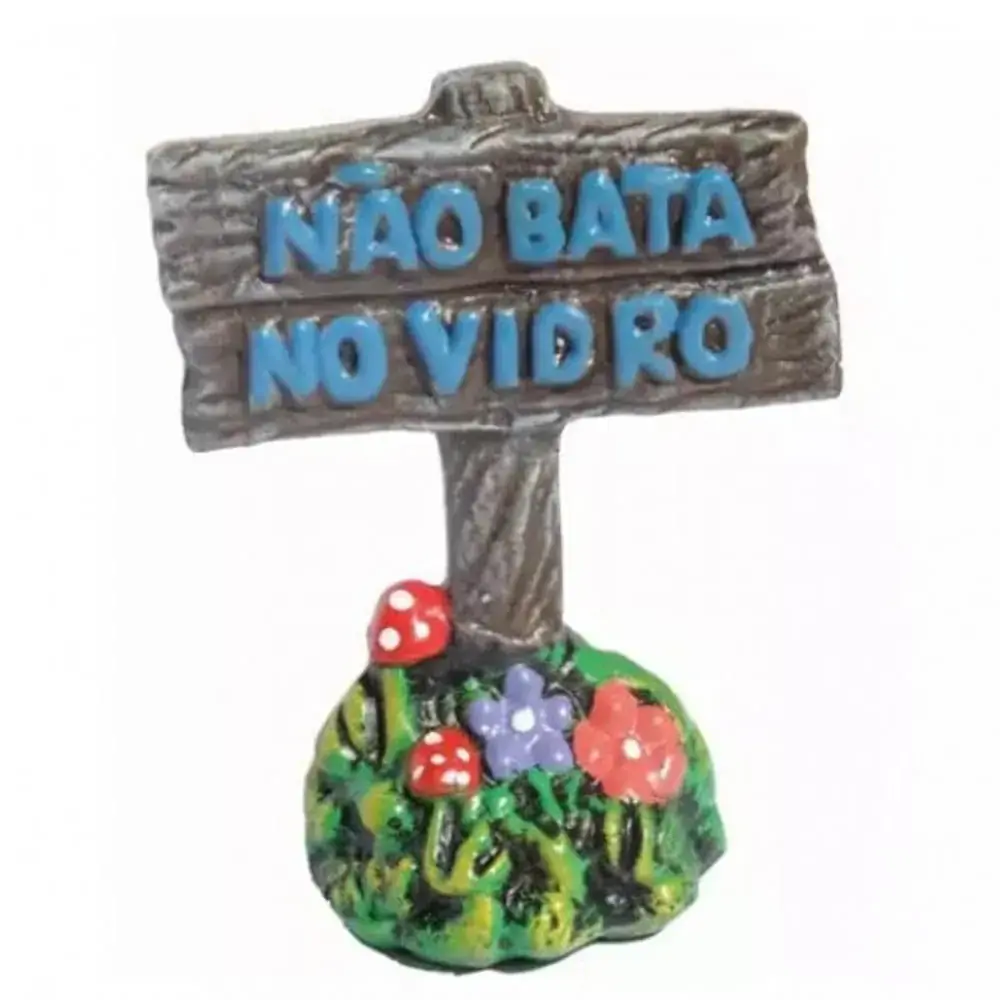 Decoração Trema Para Aquários Placa Não Bata No Vidro
