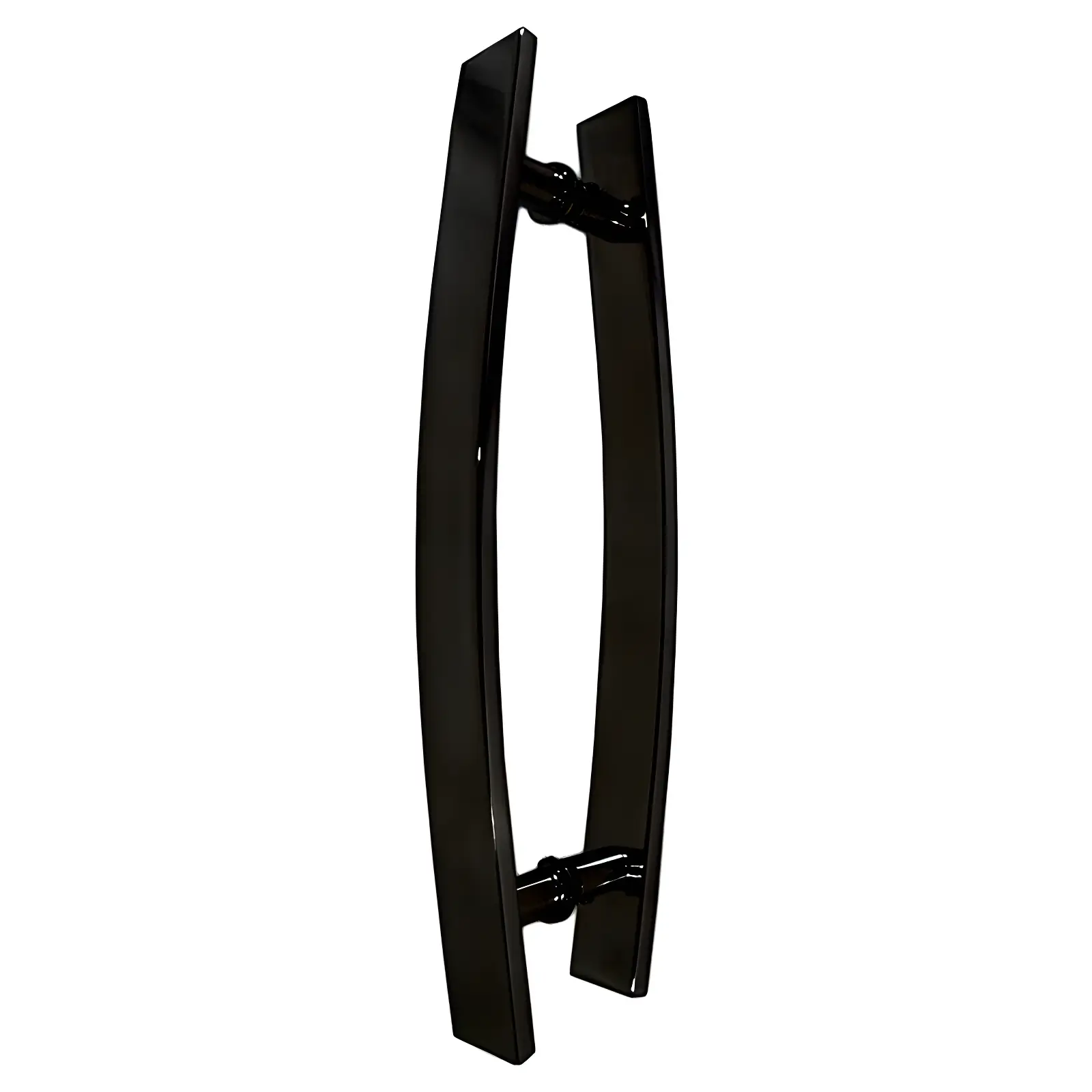 Puxador De Porta 80cm X 38mm Alumínio 7012 Curvo Barra Chata Preto Texturizado