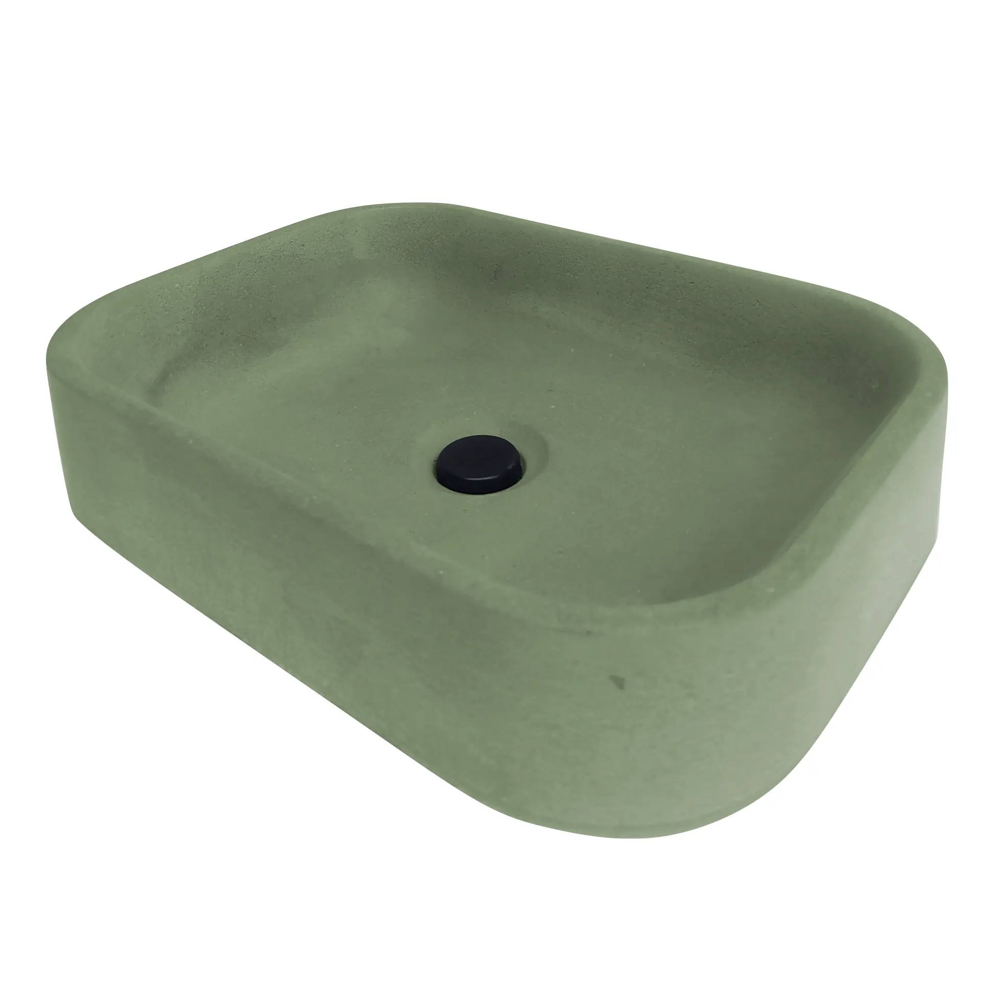 Cuba De Banheiro Lavabo Pia De Sobrepor Retangular Acabamento Moderna Cor Oliva 2