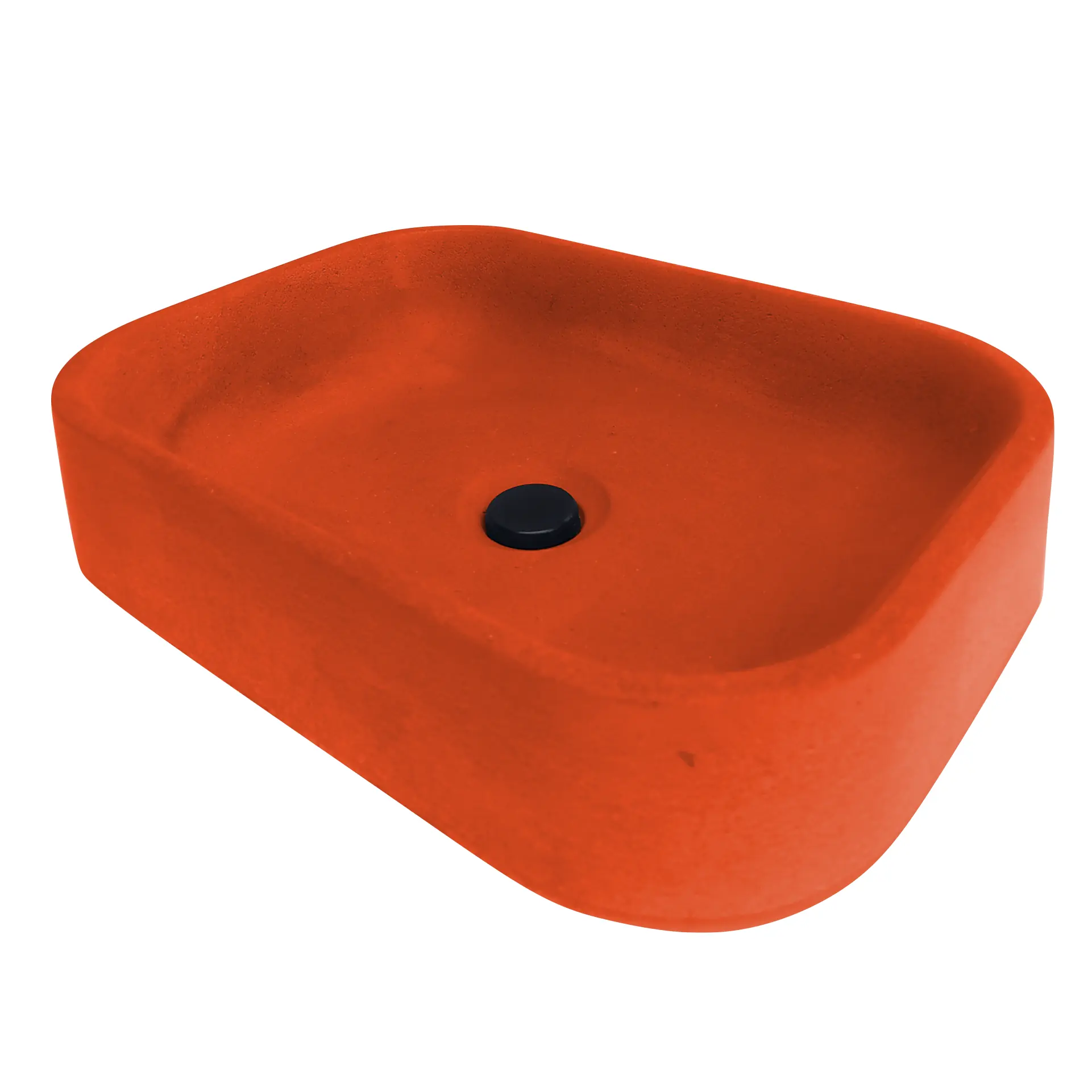 Cuba De Banheiro Lavabo Pia De Sobrepor Retangular Acabamento Moderna Cor Vermelho