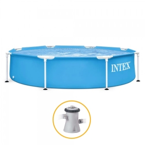Piscina Estrutural Metal Galvanizado 1.828 Litros Com Bomba Filtrante 110v Intex