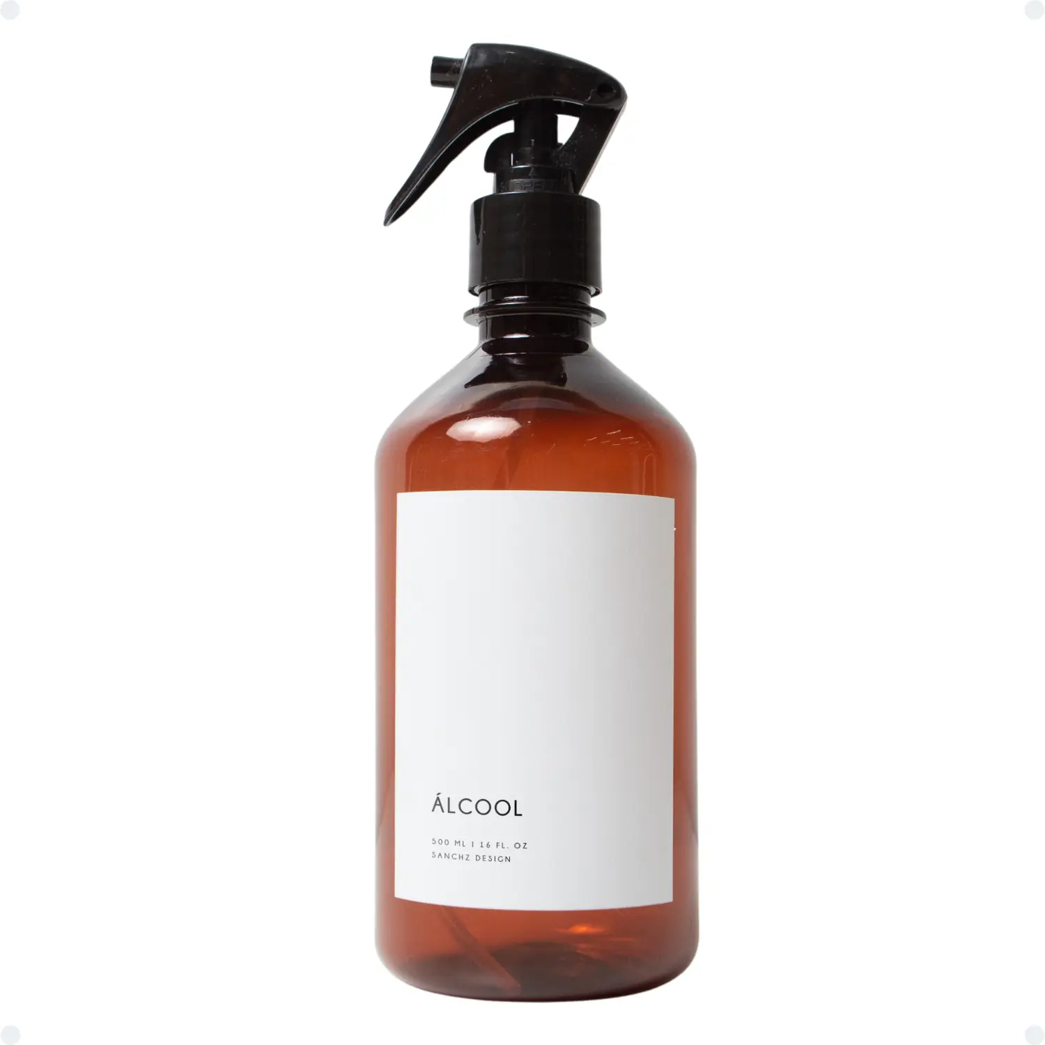 Frasco Âmbar Minimal Branco Sanchz Design - Shampoo