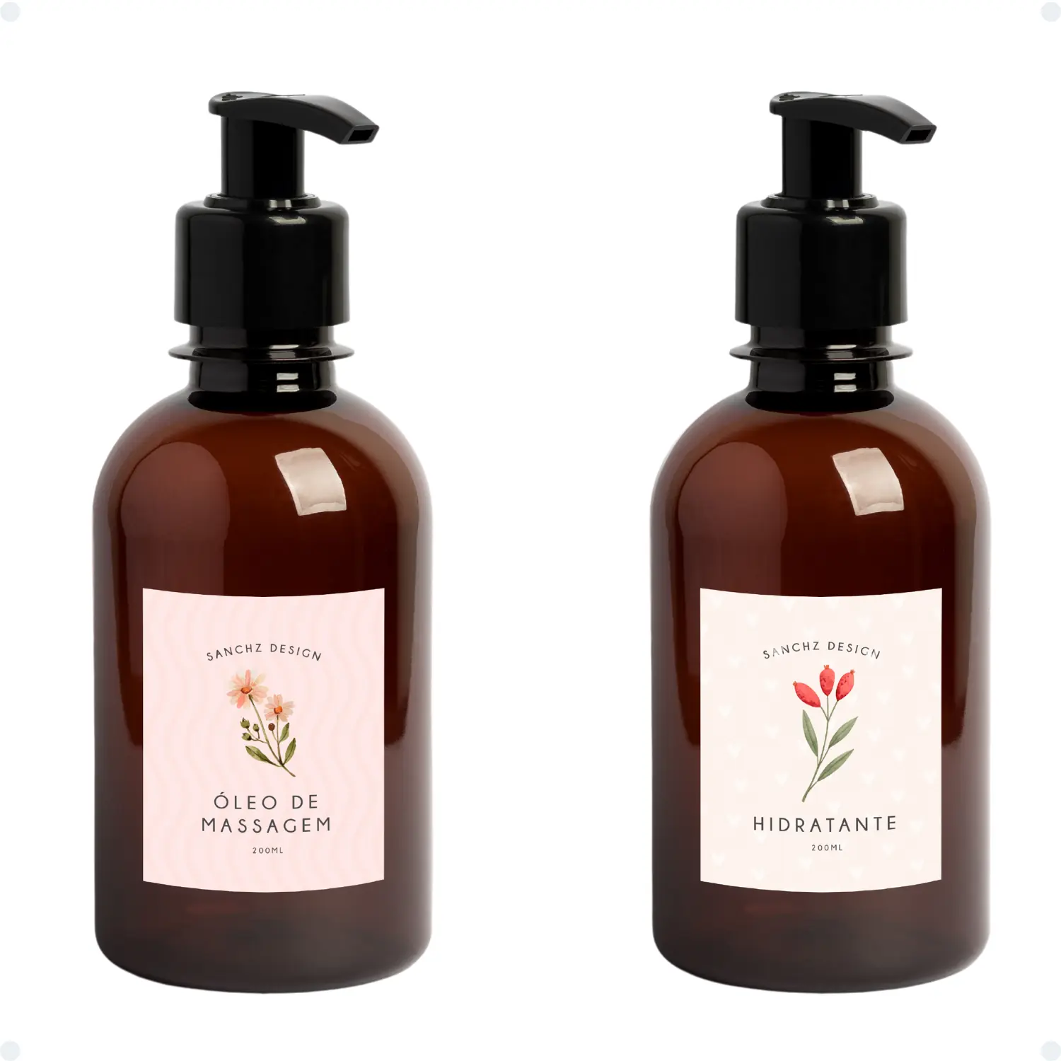 Kit Frascos Massagem Kids 200ml - Flowers