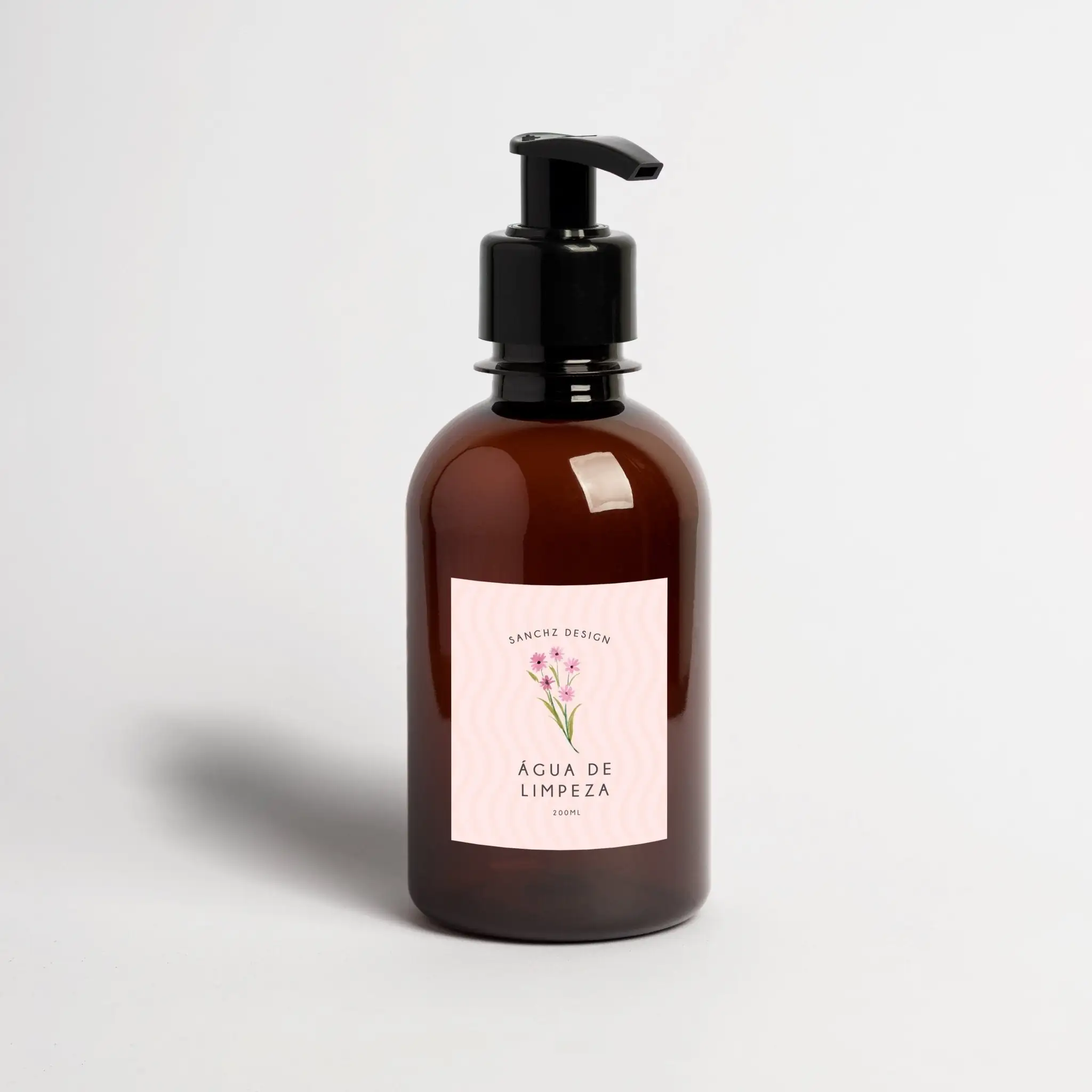 Frasco Âmbar Kids Para Cuidado Pessoal Flowers Água De Limpeza 200ml
