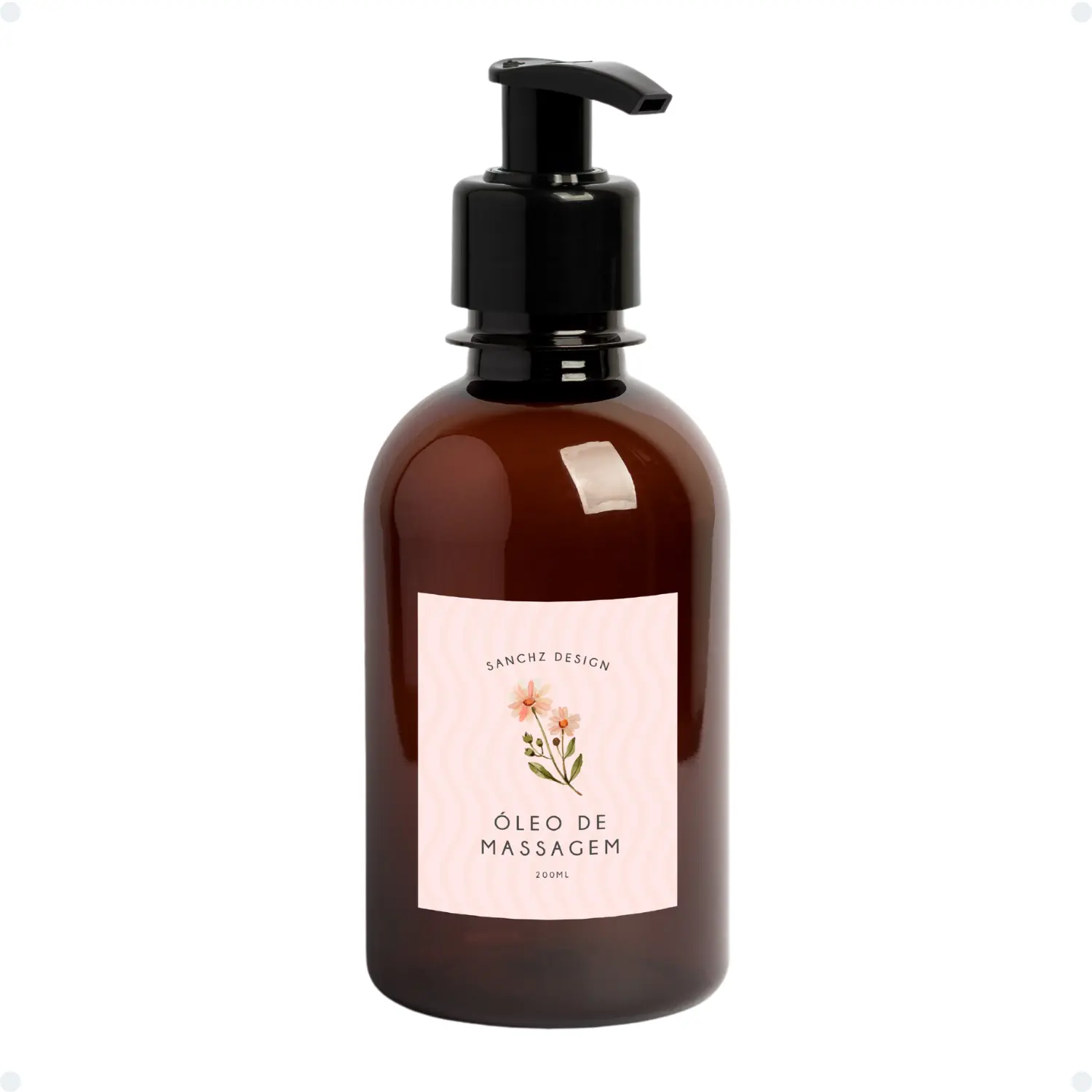Frasco Âmbar Kids Para Cuidado Pessoal 200ml - Flowers - Óleo De Massagem