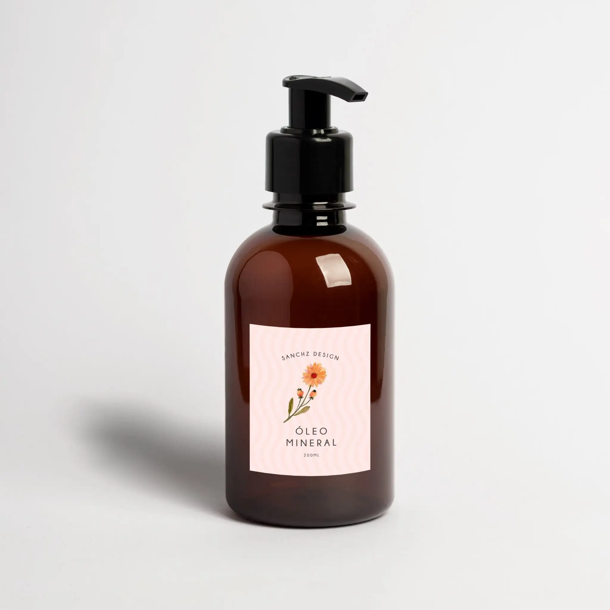 Frascos Âmbar Kids Para Cuidado Pessoal 200ml - Flowers - Óleo Mineral