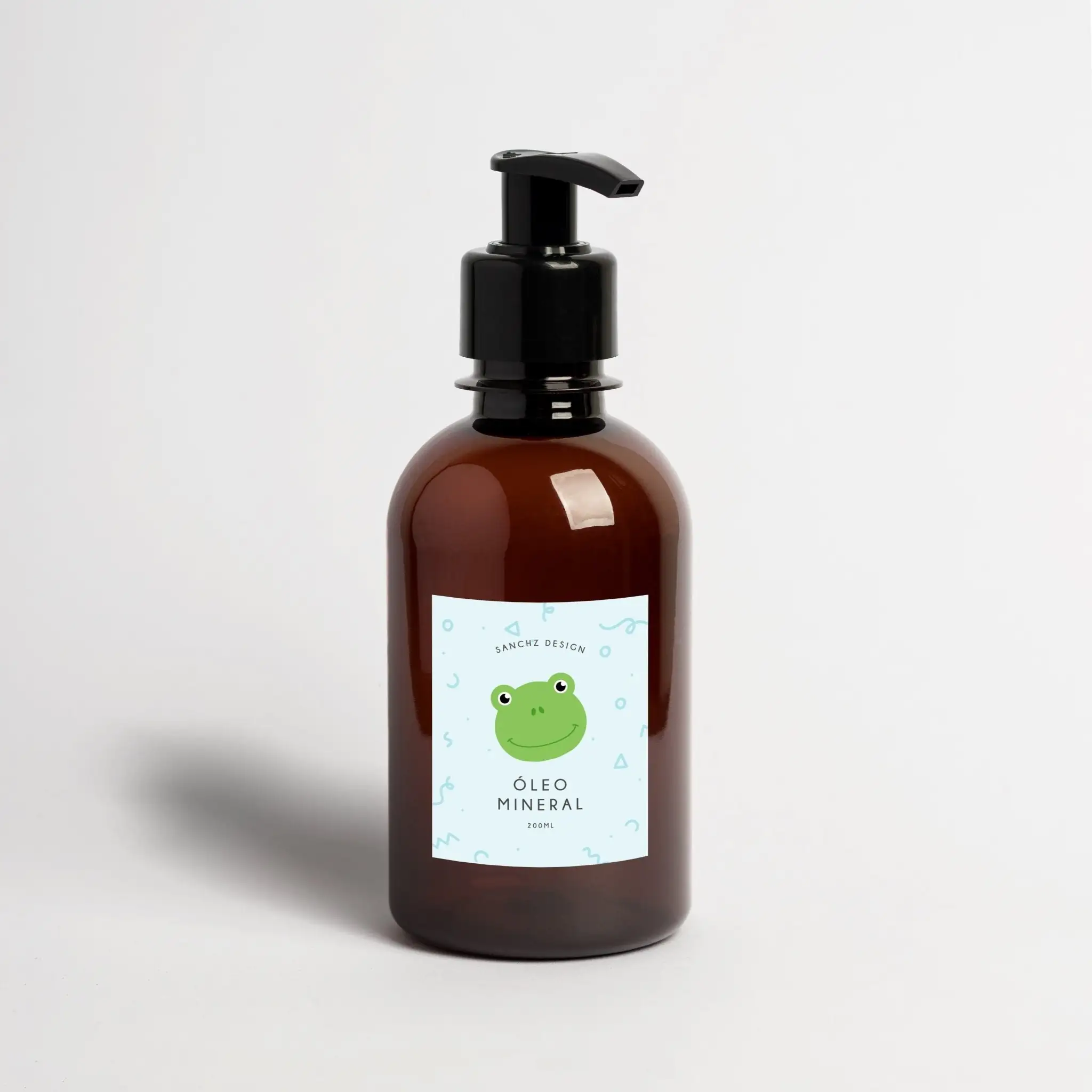 Frasco Âmbar Infantil Para Cuidado Pessoal 200ml Animals Óleo Mineral