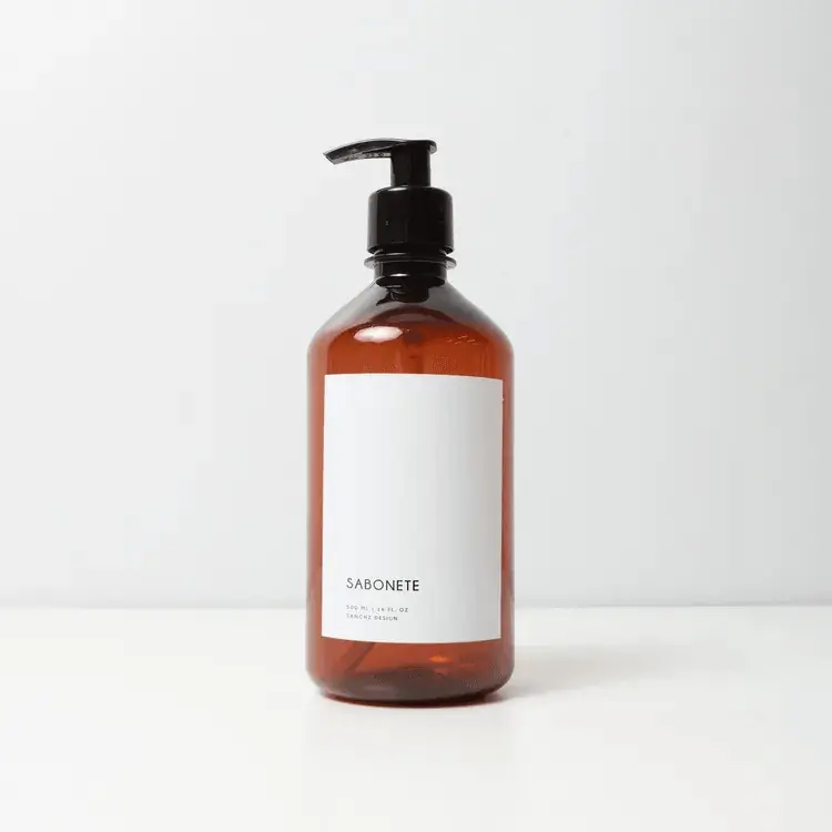Frasco Âmbar Banheiro Shampoo Condicionador 500ml - Sabonete - 200ml