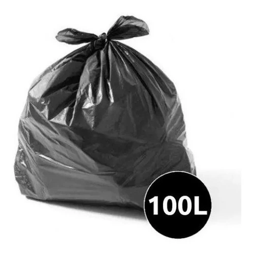 Saco De Lixo 100 Litros Resistente 100 Unidades Preto