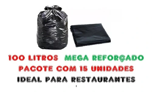 Saco De Lixo 100 Litros Super Reforçado Para Lixo Pesado