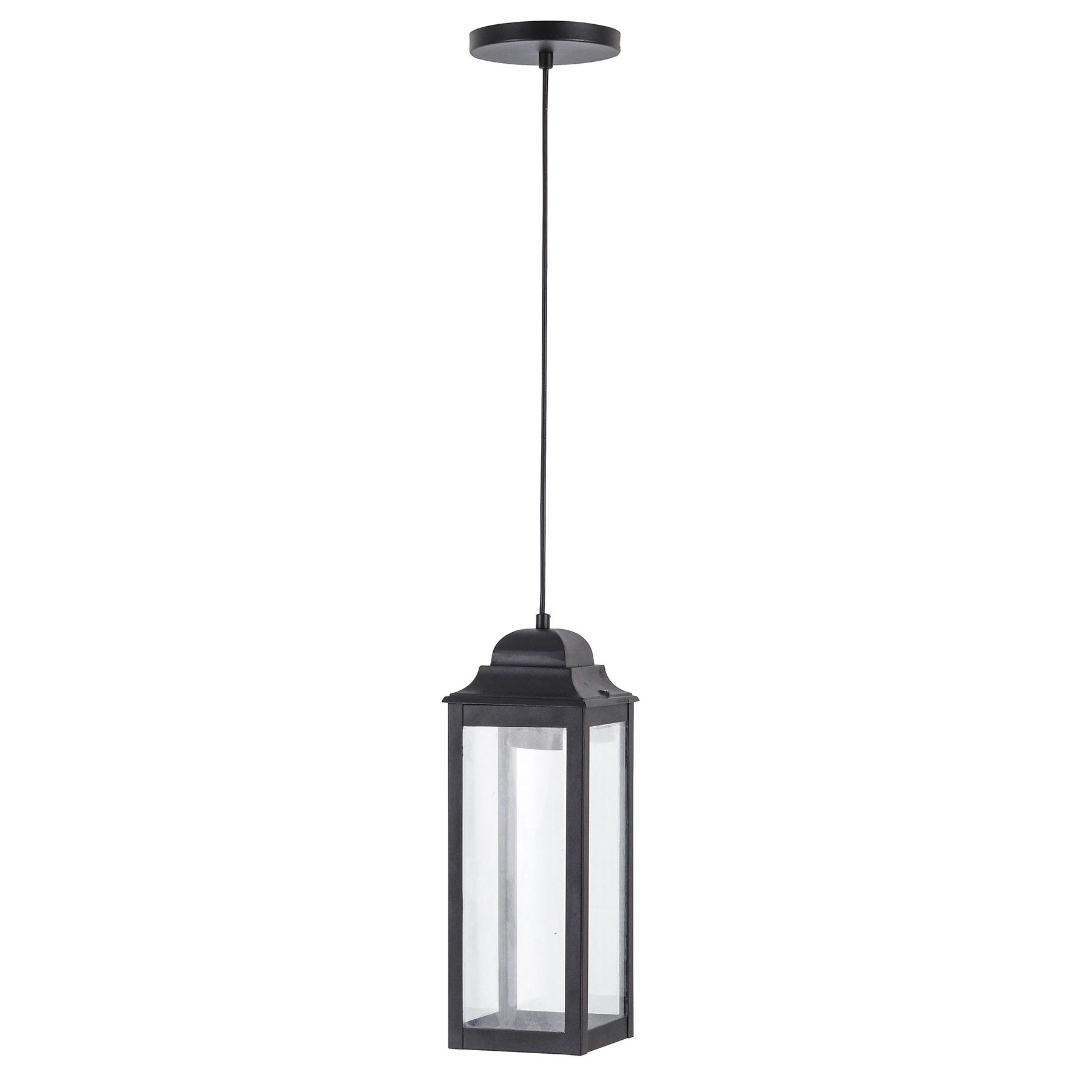 Pendente Externo 1 Lâmpada Metal Preto Bromélia Femarte