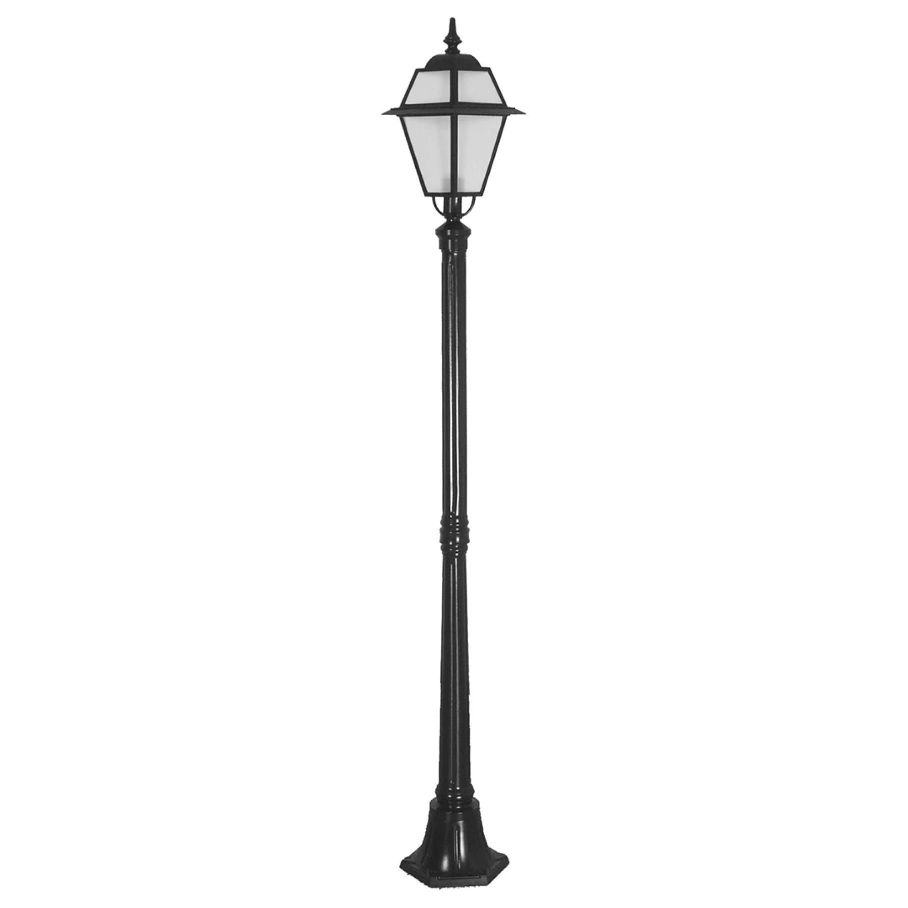 Poste 1 Lâmpada Preto Alumínio 1,80m E27 351 Portalluz
