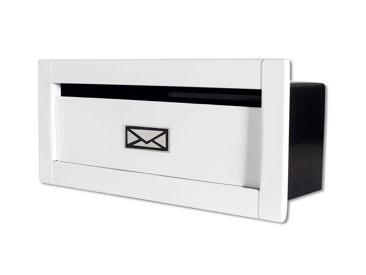 Caixa Correio Techinox Carta Luxo Linear Branca Fosca 30 Cm Profundidade Pintura De Alta Resistência