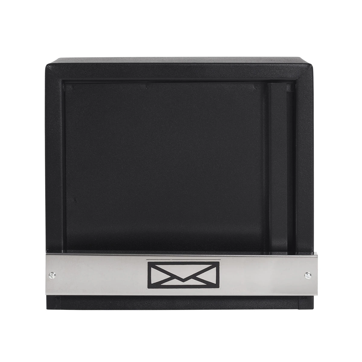 Caixa De Correio Grade Vertical Preto Fosco Tarja Inox Top Moderna