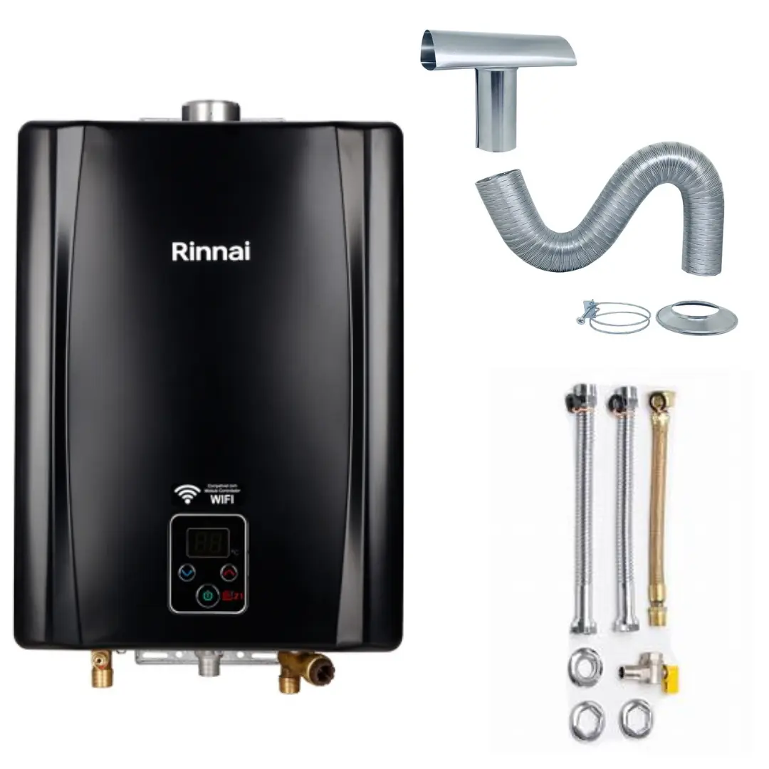 Aquecedor A Gás Rinnai E21 Litros + Kit Completo Black Gás:glp