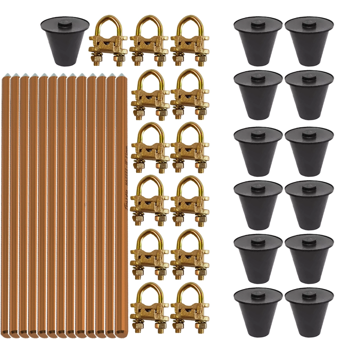 Kit 13 Hast Alt Camad Aterr 5/8 14,3mmx2,4m+gtdu+caixa