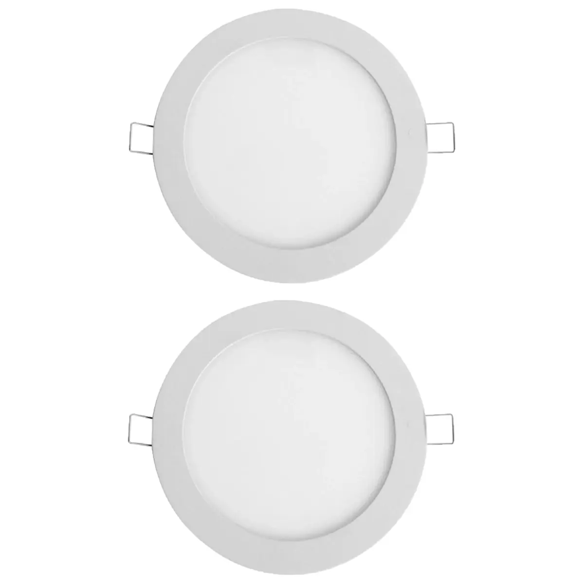 Kit 2 Painel Led Foxlux Redondo Embutir 6w 6500k Biv Branco
