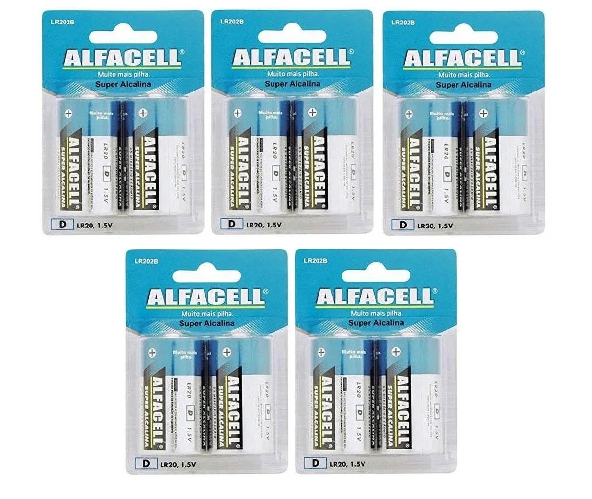 Pilha Alcalina D2 Grande Alfacell 10 Unidades Aquecedor A Gás