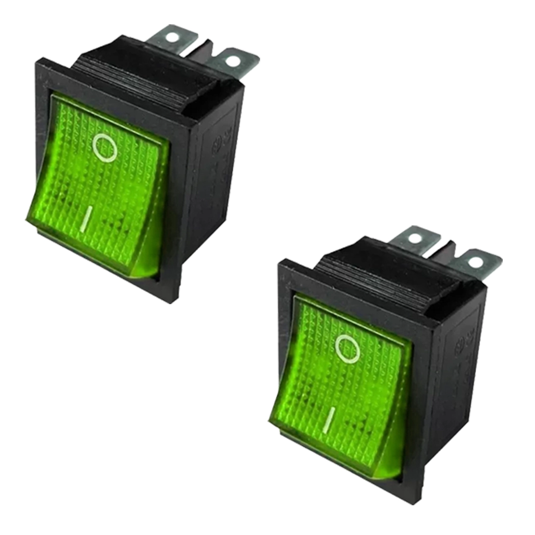Kit 02 Chave Gangorra 16a 4polos On-off Verde