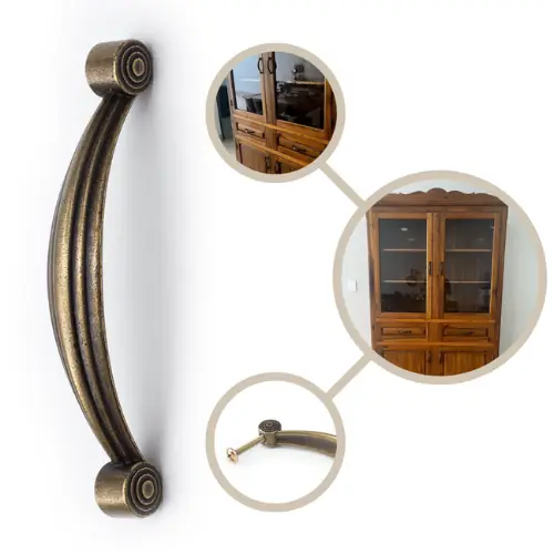 Puxador Arco Puxador Colonial Vintage Ouro Velho