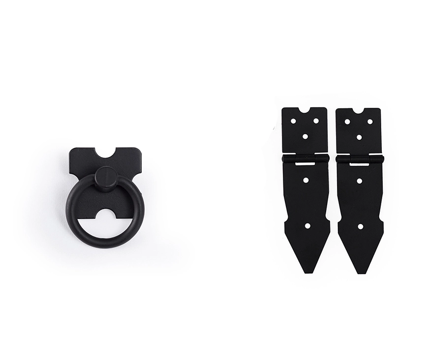 Kit 4 Dobradiças Rústicas  + 2 Puxadores Argola