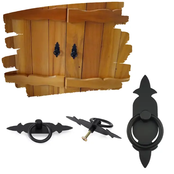 Kit 14 Puxador Para Moveis Losango Cor Preto Rustico Antigo
