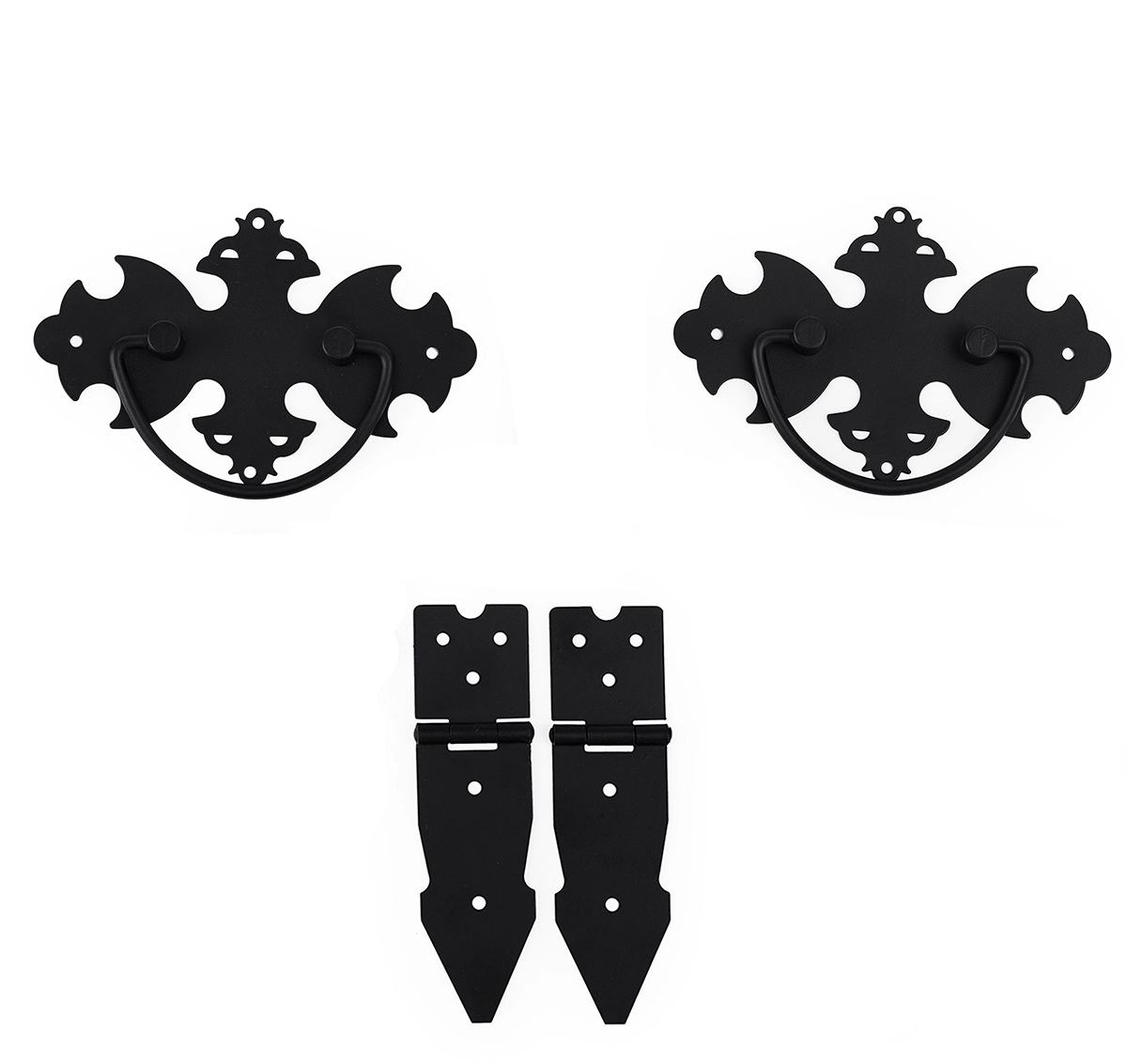 Kit 10 Dobradiças L 116 + 2 Puxadores Alça Medalhão