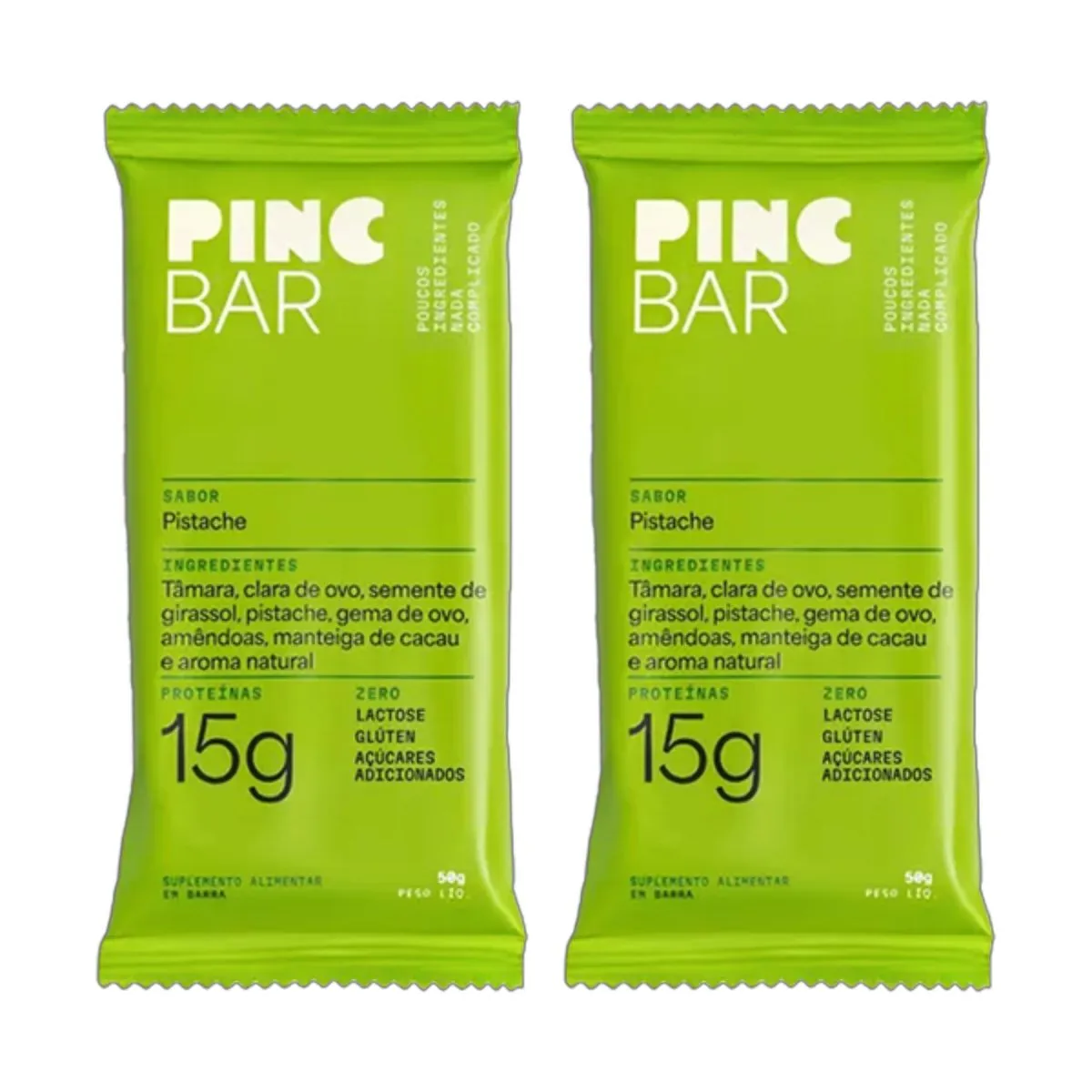 Kit 2X: Barra de Proteína Pistache Sem Açúcar Pinc Bar 50g