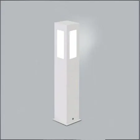 Poste Balizador De Jardim Em Alumínio 4 Vidros Retangular 50cm Branco Rl
