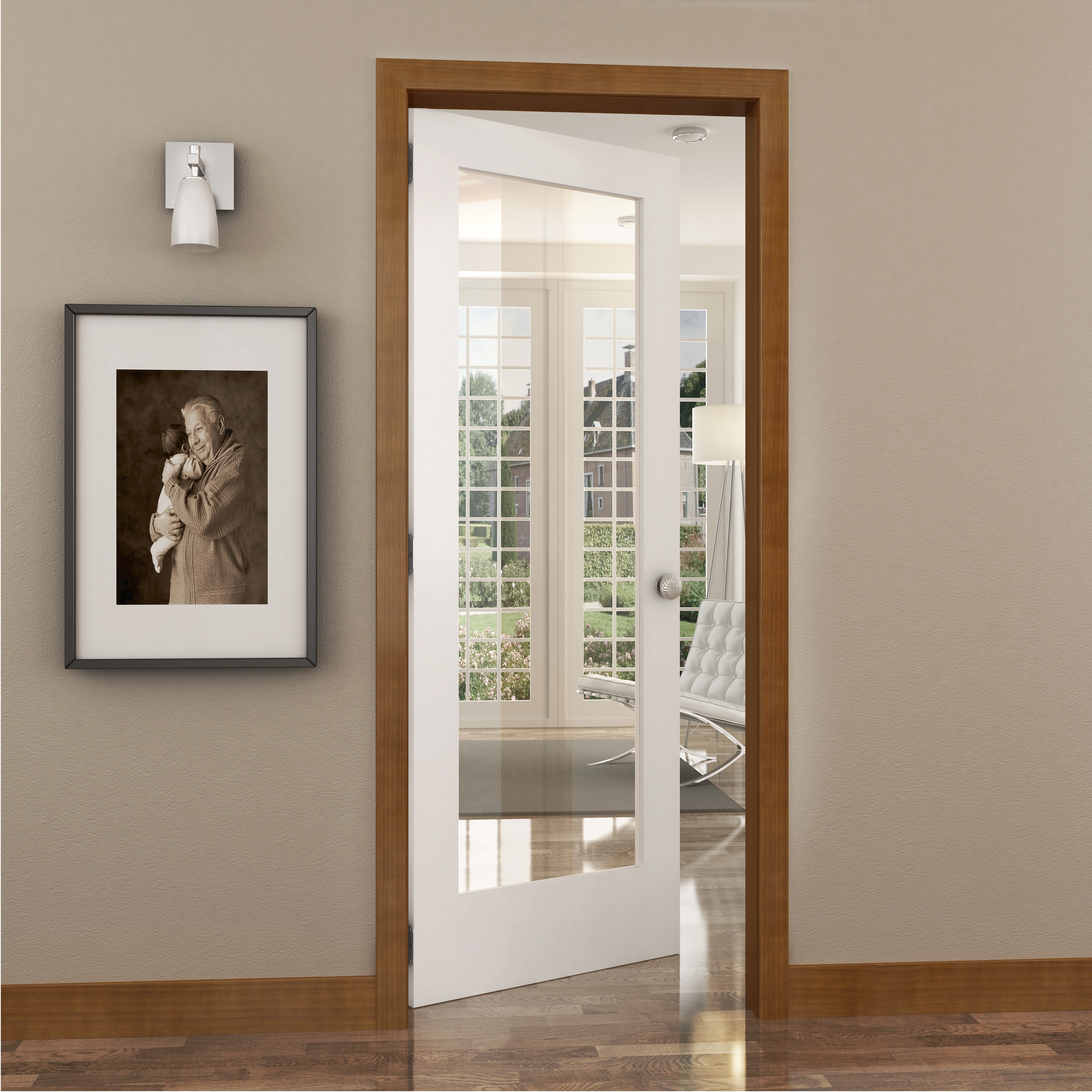 Folha de Porta Madeira de Giro ou Correr Direito|Esquerdo Branco 210x80cm French Frameport