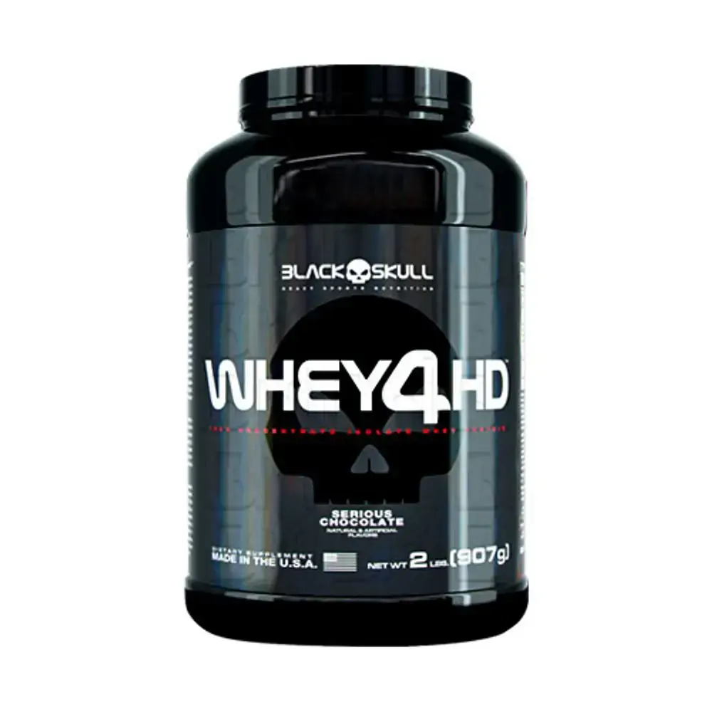 Black Skull Whey 4 Hd 907g Morango .