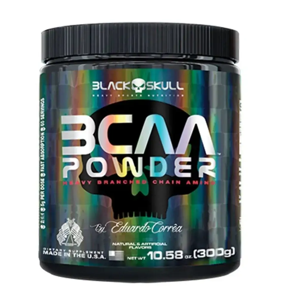 Bcaa Powder Sem Sabor 300g Black Skull